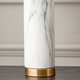 Pacific Lifestyle Carrara Marble Effect Ceramic Tall Table Lamp - White - Wilko - thumbnail 5