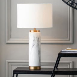 Pacific Lifestyle Carrara Marble Effect Ceramic Tall Table Lamp - White - Wilko - thumbnail 3