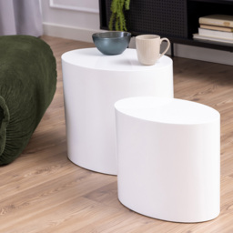 Florence Mice White Oval Coffee Table Set of 2 - Size: 40 x 33 x 48cm - Furniture To Go - Wilko - thumbnail 5