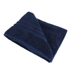 Soft Turkish Cotton Navy Terry Dobby Bath Sheet - Wilko - thumbnail 3
