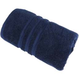Soft Turkish Cotton Navy Terry Dobby Bath Sheet - Wilko
