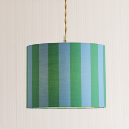 ValueLights Callie Colour Clash Blue and Green Striped Fabric Small Drum Lamp Shade - Size: 20 x 26 x 26cm - Multi - Wilko - thumbnail 5