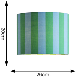 ValueLights Callie Colour Clash Blue and Green Striped Fabric Small Drum Lamp Shade - Size: 20 x 26 x 26cm - Multi - Wilko - thumbnail 6