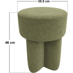 SOLACE+CO Astrid Olive Green Fabric Pouffe - Size: 46 x 35.5 x 35.5cm - Wilko - thumbnail 7