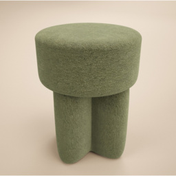 SOLACE+CO Astrid Olive Green Fabric Pouffe - Size: 46 x 35.5 x 35.5cm - Wilko - thumbnail 4