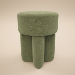 SOLACE+CO Astrid Olive Green Fabric Pouffe - Size: 46 x 35.5 x 35.5cm - Wilko - thumbnail 3