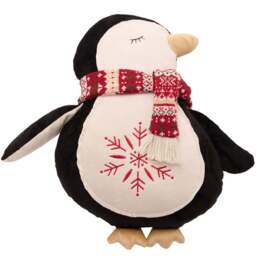 The Christmas Gift Co Penguin Shaped Cushion 39cm - Size: 40 x 40cm - Black - The Christmas Gift Co. - Wilko - thumbnail 1