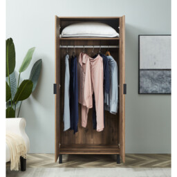 Hampshire 2 Door Oak Double Wardrobe - Brown - Wilko - thumbnail 3