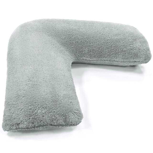 Velosso Silver Teddy Fleece V Shape Pillow - Size: 80 x 80cm - Wilko - image 1