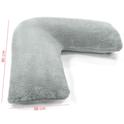 Velosso Silver Teddy Fleece V Shape Pillow - Size: 80 x 80cm - Wilko - thumbnail 3