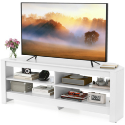 Costway 4 Shelf White Corner TV Unit with Power Outlet - Size: 151 x 49 x 16cm - Wilko - thumbnail 3