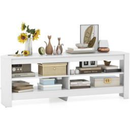 Costway 4 Shelf White Corner TV Unit with Power Outlet - Size: 151 x 49 x 16cm - Wilko - thumbnail 4