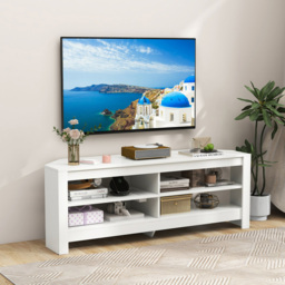 Costway 4 Shelf White Corner TV Unit with Power Outlet - Size: 151 x 49 x 16cm - Wilko - thumbnail 5