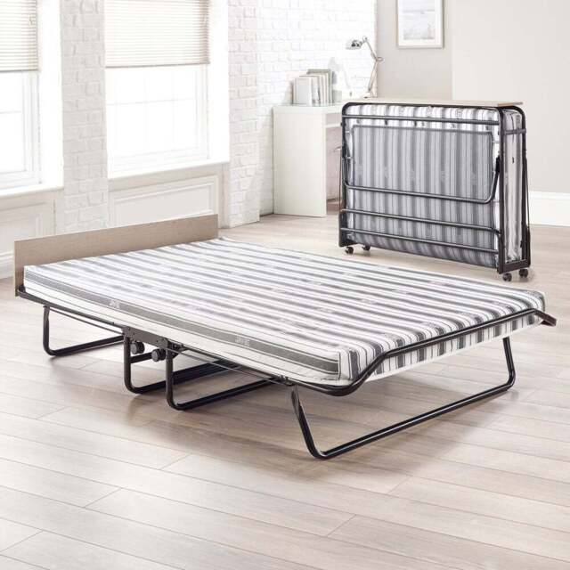 Jay-Be Supreme Small Double Automatic Folding Bed with Rebound e-Fibre Mattress - Black - Wilko - image 1