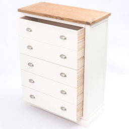 Cabinet Bits Cosenza 5 Drawer White Chrome Cup Handle Chest of Drawers - Wilko - thumbnail 6