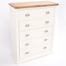 Cabinet Bits Cosenza 5 Drawer White Chrome Cup Handle Chest of Drawers - Wilko - thumbnail 5