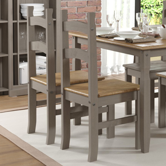 Core Products Corona Set of 2 Grey and Pine Dining Chair - Wilko - image 1