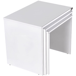 FWStyle White Scratch Resistant Nest of Tables Set of 3 - Size: 47 x 55 x 40cm - Wilko - thumbnail 3