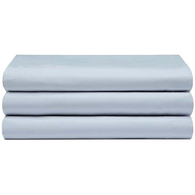 Serene Super King Duck Egg Flat Bed Sheet - Blue - Wilko - image 1