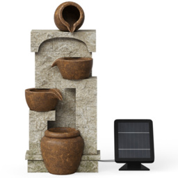 Teamson Home 4-TierLED Solar Powered Wall Waterfall Fountain with 2 Pots and 2 Bowls - Size: 72.4 x 26.2 x 31.0cm - Multi - Wilko - thumbnail 5