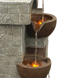Teamson Home 4-TierLED Solar Powered Wall Waterfall Fountain with 2 Pots and 2 Bowls - Size: 72.4 x 26.2 x 31.0cm - Multi - Wilko - thumbnail 6