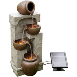 Teamson Home 4-TierLED Solar Powered Wall Waterfall Fountain with 2 Pots and 2 Bowls - Size: 72.4 x 26.2 x 31.0cm - Multi - Wilko - thumbnail 4