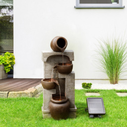Teamson Home 4-TierLED Solar Powered Wall Waterfall Fountain with 2 Pots and 2 Bowls - Size: 72.4 x 26.2 x 31.0cm - Multi - Wilko - thumbnail 3
