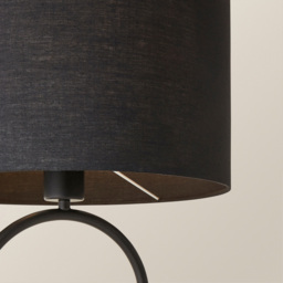 ValueLights Antonia Black Fabric Drum Shade Matte Black Oval LED Table Lamp - Size: 42.3 x 25 x 25cm - Wilko - thumbnail 4