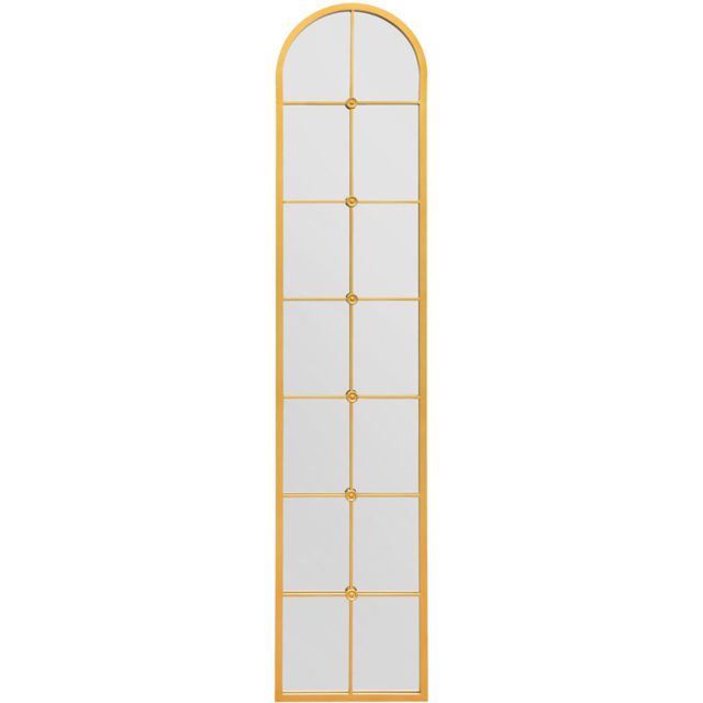 The Arcus Gold Arched Metal Leaner Wall Mirror 190 x 40cm - MirrorOutlet - Wilko - image 1