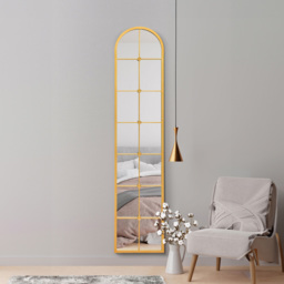 The Arcus Gold Arched Metal Leaner Wall Mirror 190 x 40cm - MirrorOutlet - Wilko - thumbnail 3