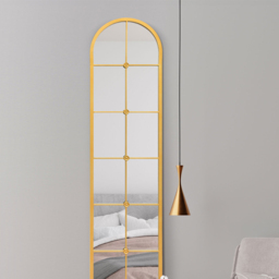 The Arcus Gold Arched Metal Leaner Wall Mirror 190 x 40cm - MirrorOutlet - Wilko - thumbnail 4