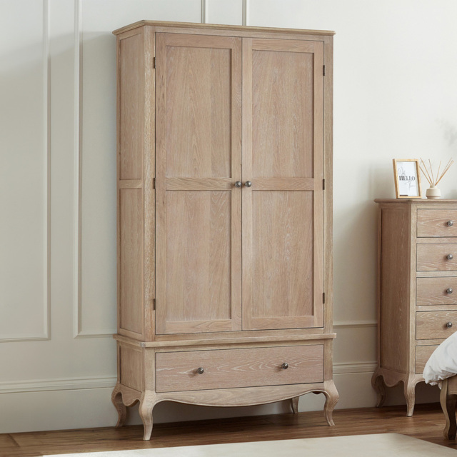 Julian Bowen Camille 2 Door Single Drawer Combination Wardrobe - Size: 2 Door, Single Drawer - Brown - Wilko - image 1