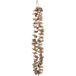 Bauble Pinecone Driftwood Garland - Natural - Wilko - thumbnail 1
