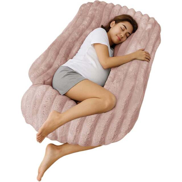 Velosso Blush Jumbo Cord Maternity Pillow 135 x 75cm - Size: 135 x 75 x 1cm - Wilko - image 1