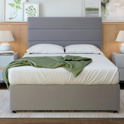 Bedmaster Small Double Silver Plush Velvet 2 Drawer Divan Base with Milan Headboard - Wilko - thumbnail 3