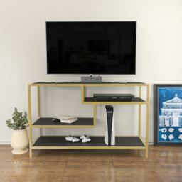 Decorotika Robins Industrial Gold and Grey TV Stand - Size: 75 x 120 x 39cm - Multi - Wilko - thumbnail 5