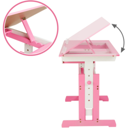 tectake Pink Wooden Writing Desk with Drawer - Size: 94 x 55 x 109cm - Wilko - thumbnail 4