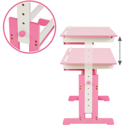 tectake Pink Wooden Writing Desk with Drawer - Size: 94 x 55 x 109cm - Wilko - thumbnail 5