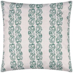 Paoletti Kalindi Teal Stripe Floral UV and Water Resistant Outdoor Cushion - Size: 55 x 55cm - Multi - Wilko - thumbnail 3