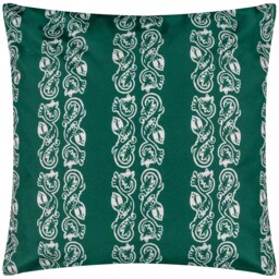 Paoletti Kalindi Teal Stripe Floral UV and Water Resistant Outdoor Cushion - Size: 55 x 55cm - Multi - Wilko