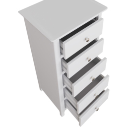 FWStyle Plama 5 Drawer White Ready Assembled Chest of Drawers - Wilko - thumbnail 7