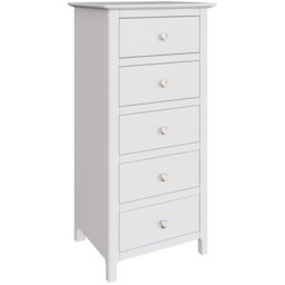 FWStyle Plama 5 Drawer White Ready Assembled Chest of Drawers - Wilko - thumbnail 3