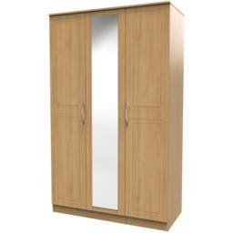 Crowndale Dorset 3 Door Modern Oak Mirrored Wardrobe Ready Assembled - Wood - Wilko - thumbnail 3