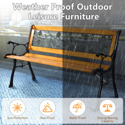 Costway 3 Seater Weatherproof Wooden Garden Bench - Multi - Wilko - thumbnail 7