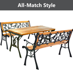 Costway 3 Seater Weatherproof Wooden Garden Bench - Multi - Wilko - thumbnail 6