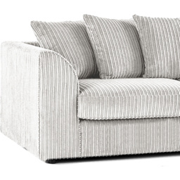 Luxor 6 Seater Silver Jumbo Cord Scatter Back Sofa Suite - Wilko - thumbnail 4