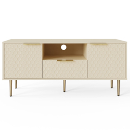 GFW Azariah 2 Door Single Drawer Single Shelf Ivory TV Unit - Size: 52.6 x 116.6 x 39cm - Wilko - thumbnail 4