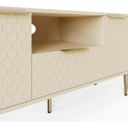 GFW Azariah 2 Door Single Drawer Single Shelf Ivory TV Unit - Size: 52.6 x 116.6 x 39cm - Wilko - thumbnail 7