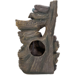 Living and Home 5-Tier Tree Trunk Wood and Rock Effect Solar LED Water Feature - Size: 27 x 19 x 46cm - Brown - Wilko - thumbnail 5