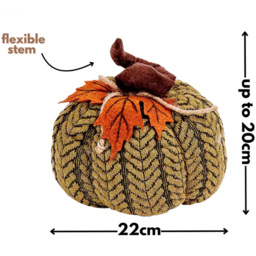 Garden Mile Green Plush Pumpkin Halloween Decoration Set 22cm 3 Pack - Size: 20 x 22 x 22cm - Wilko - thumbnail 5